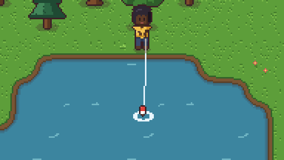 A fisher at the pond
