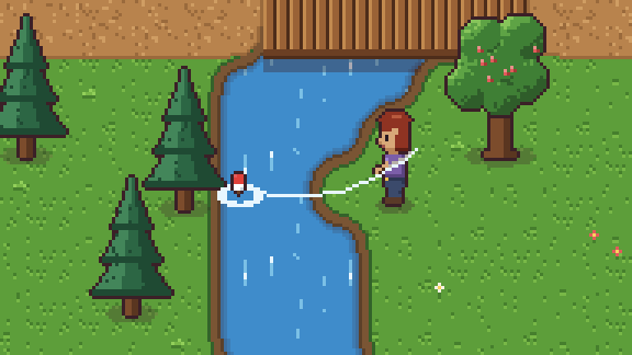 A fisher on the riverbank
